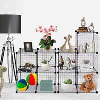 Giantex Metal Wire Cube Storage, 12-Cube Stackable Free Standing Cubby Storage Organizer Shelf