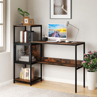 Home Office Desk with Storage Cabinet & Shelves