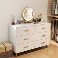 6 Drawer Dresser with Anti-Toppling Device and Modern TV Stand