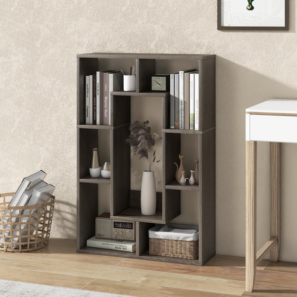 Giantex 7-Cube Geometric Bookshelf, Modern Open Bookcase, Floor Corner Decorative Display Shelf
