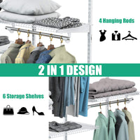 Giantex Custom Closet Organizer, Smart Closet Organizer System, Metal Hanging Storage Organizer Rack