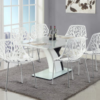 Giantex Set of 6 Modern Dining Chair Birds Nest Modern Stackable Plastic Hollow-Out Geometric Style