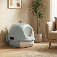 Cat Litter Box with Lid, Helicopter Style Fully Enclosed Cat Toilet