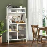 Giantex Kitchen Pantry Cabinet, Tall Kitchen Buffet Cabinet w/See-Through Flip-up Door