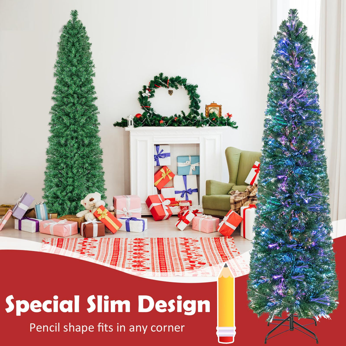 2.1M Artificial Xmas Tree with Colorful Fiber Optics for Xmas