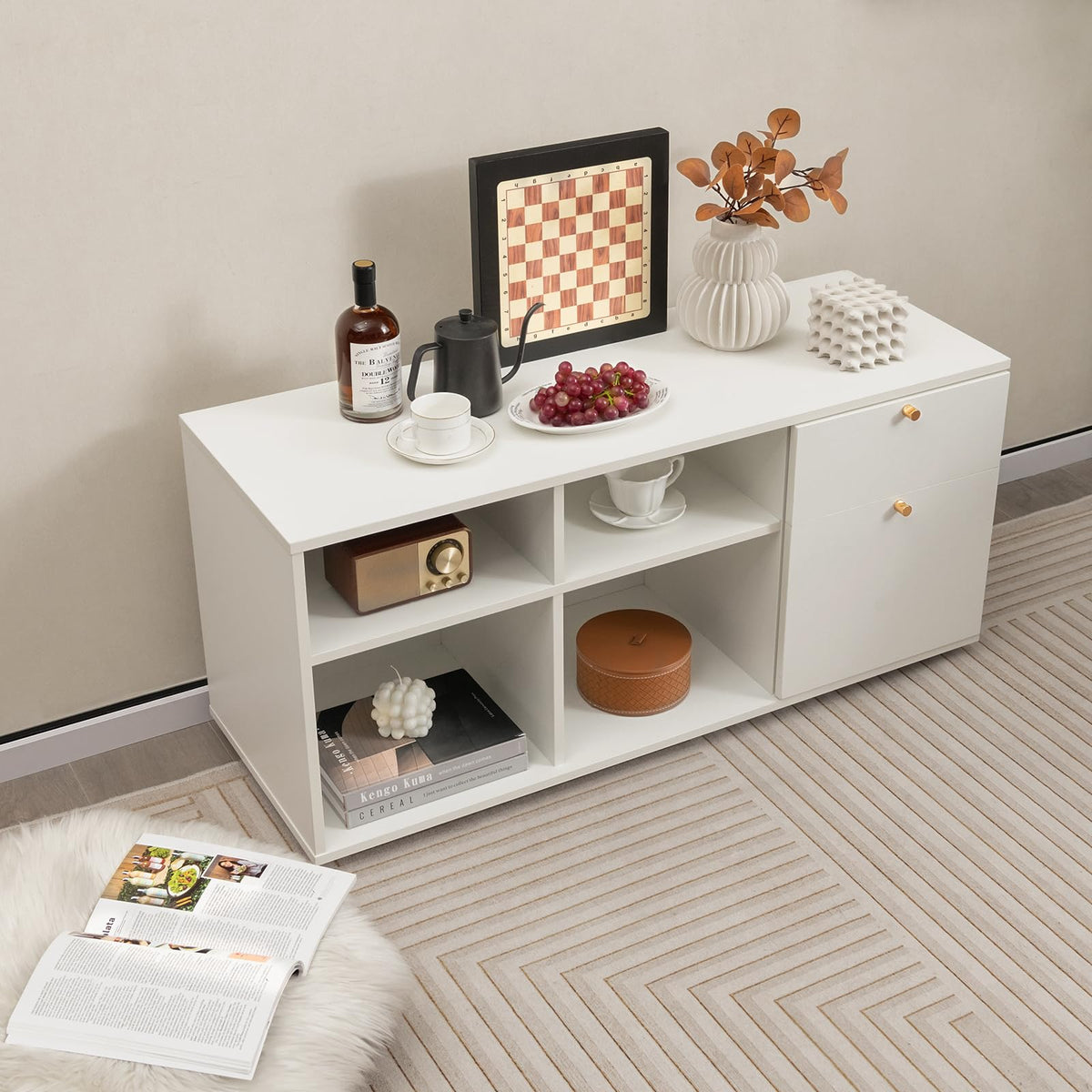 Giantex Storage Cabinet, Entryway Cabinet with 2 Drawers