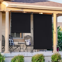 150/200 cm Vertical Retractable Patio Awning with Crank Handle