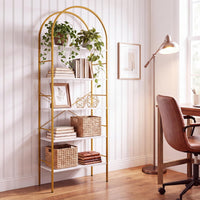 GIANTEX 5-Tier Arched Bookcase with Open Wooden Shelves