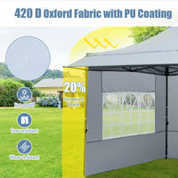 10 x 10 FT Pop up Canopy Tent with Sidewalls and Awning with Sandbags