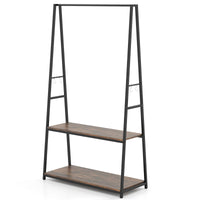 Giantex Clothes Rack w/ 2 Shelves & S Hooks