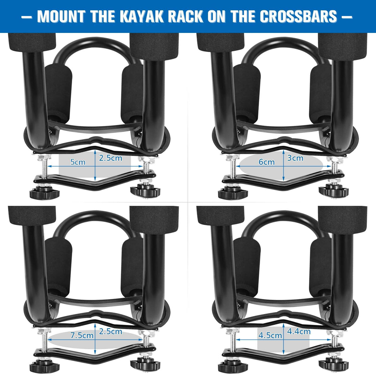 et of 4 U-Bar Kayak Racks with Bandage