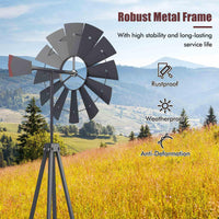 253cm Ornamental Windmill with 4 Support Legs for Backyard, Garden, Farm