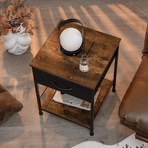 Giantex 2-Tier Nightstand Compact Sofa Side & Bedside Table