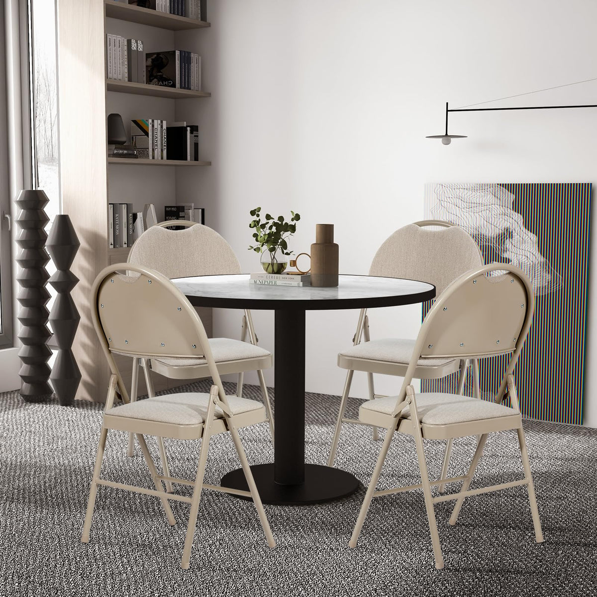 6 Pieces Foldable Chairs, Portable Folding Chairs