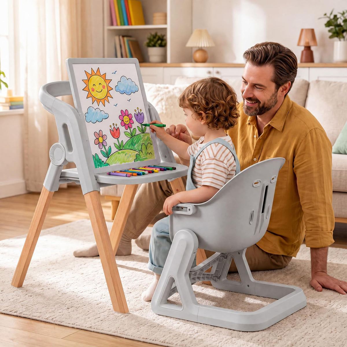 7-in-1 Convertible Foldable Baby High Chair w/Adjustable Tray