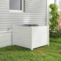 122 x 95 cm Air Conditioner Fence 2 Panels with Metal Stakes No Dig Enclosure