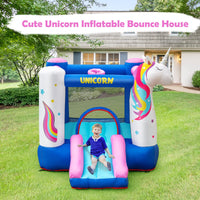 Inflatable Bounce House, 3 in 1 Jumping Castle for Kids Indoor Outdoor Party w/Jumping Area (with Blower)