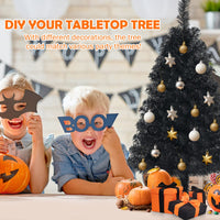 3ft Unlit Black Christmas Tree, Artificial Halloween Tree