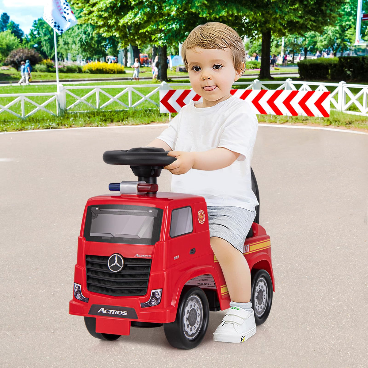 Mercedes-Benz Licensed Kids' Ride On Truck, Push Fire Engine