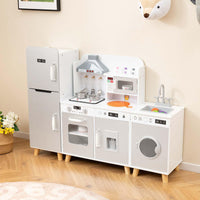 Modular Kids Kitchen Playset with Range Hood and Washing Machine