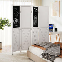 Giantex 170 CM Tall 4-Panel Room Divider with 2 Blackboards & 2 Whiteboards