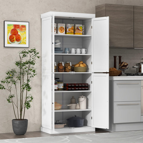 Giantex 184.5cm Freestanding Tall Buffet Cabinet, 4 Door Kitchen Pantry