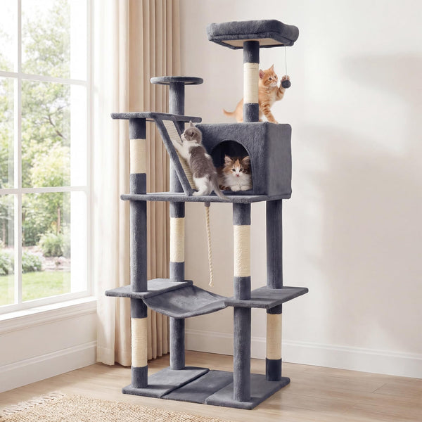 Cat Tree Tower for Indoor Cats Multi-Level Cat Condo with Plush Top Perch