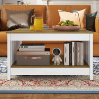 Square Cocktail Table with Storage Shelf