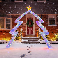 269cm Christmas Tree-shaped Archway with Top Star and Adjustable LED Lights