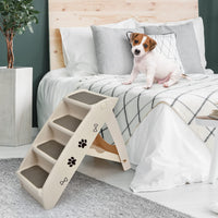 4 Steps Folding Dog Ramp Stairs, Portable Pet Climbing Ladder