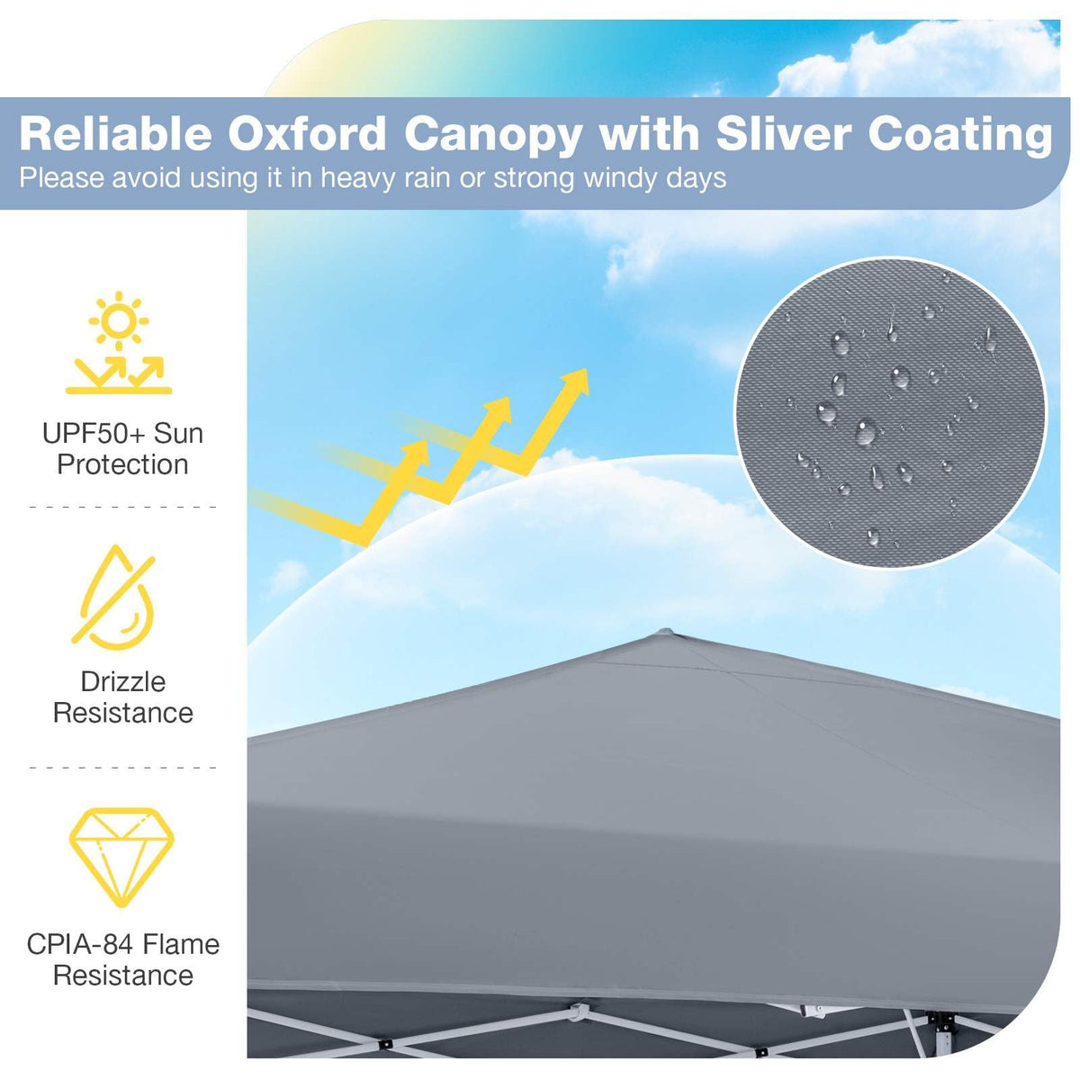 3 X 3 m Pop up Canopy Tent with Carrying Bag and 8 Stakes