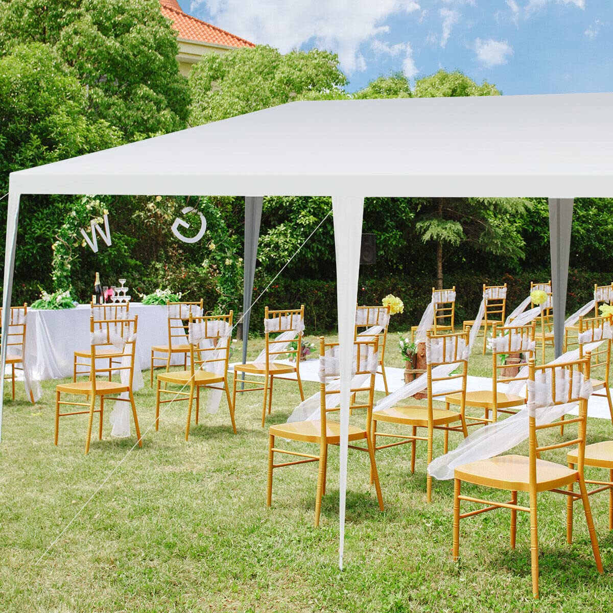 Canopy High Ropes 3m x 6m Canopy Tent, Waterproof Wedding Canopy with Wind Rope, Outdoor ...