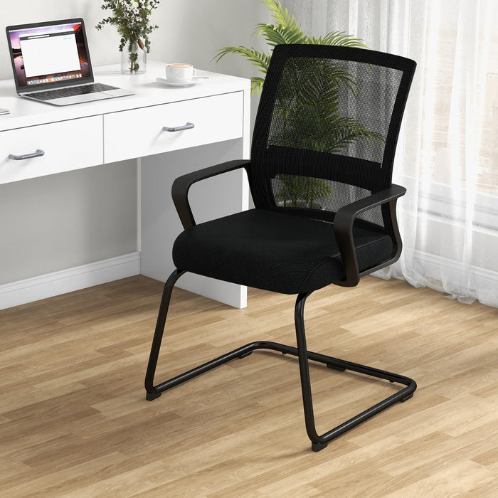 Giantex Office Guest Chair, Conference Reception Chair w/Lumbar Support & Sled Base