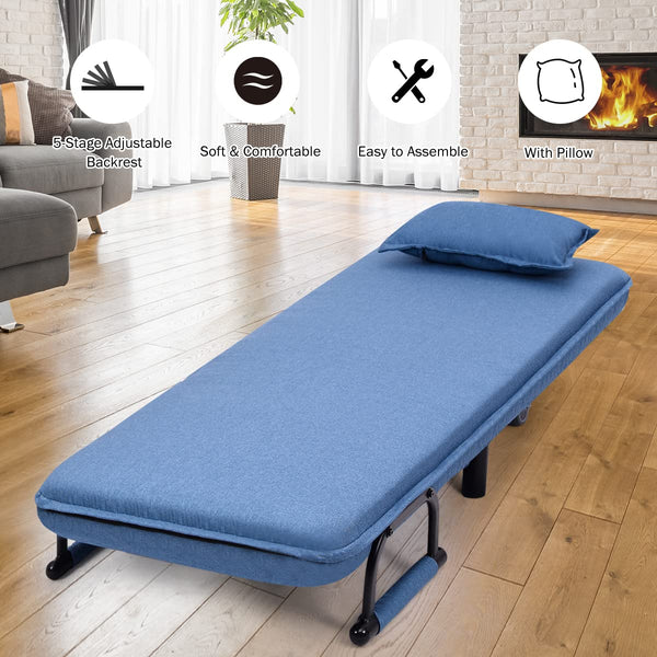 Folding Lounge Sofa Bed, 3 In 1 Convertible Recliner Sofa