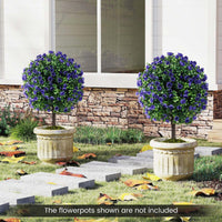 et of 2 Artificial Purple Rose Topiary Ball Trees