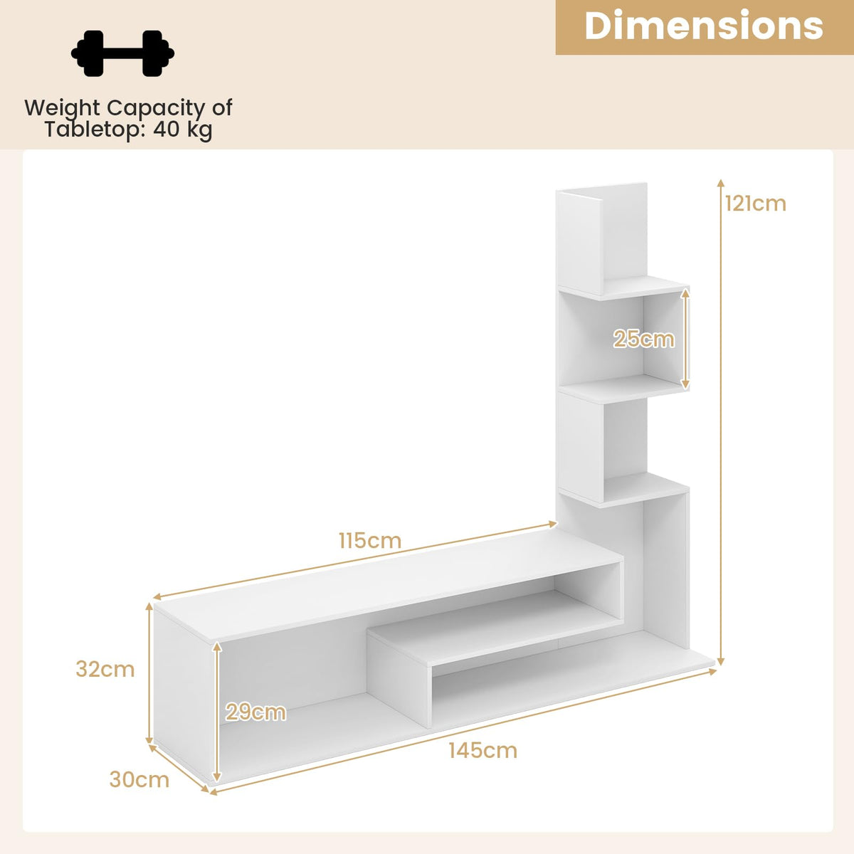 Giantex Cube TV Stand for TVs up to 50”, Media Console Table