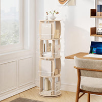 Giantex 4-Tier Rotating Bookshelf Tower with Display Stands