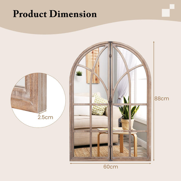 Giantex Arched Window-Like Wall Mirror 88 x 60CM, Decorative Arch Mirror