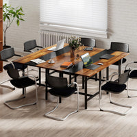 Giantex 100cm Square Conference Table, Meeting Room Table with Thickened Tabletop