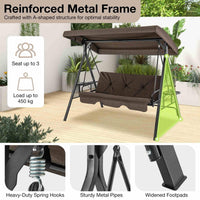 2-in-1 Patio Convertible Swing Chair to Flat Bed