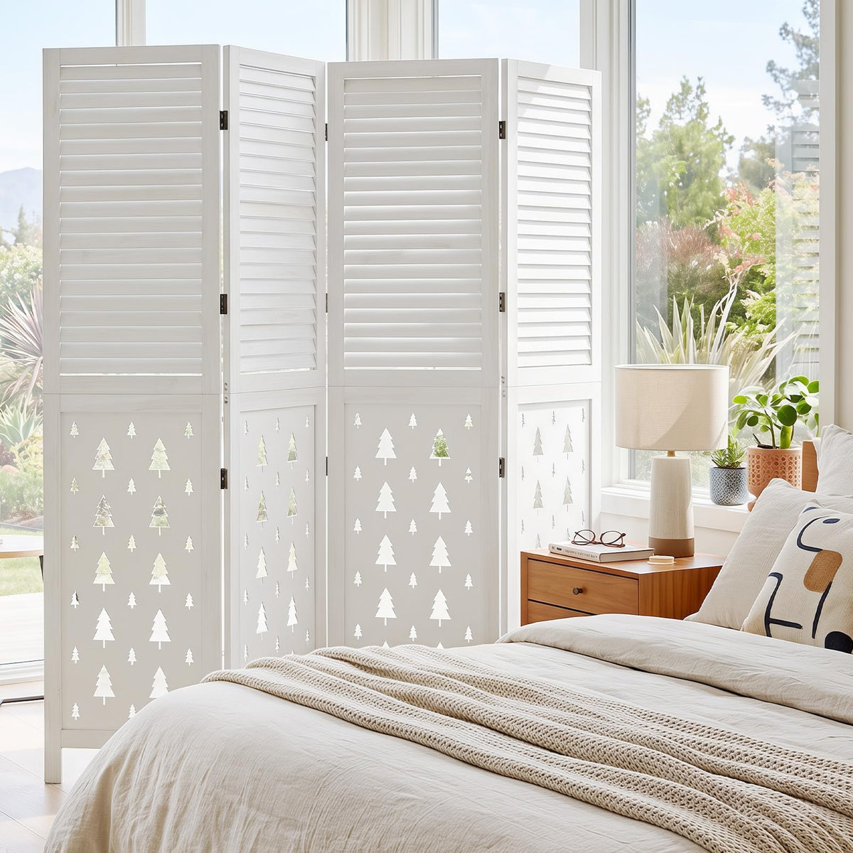 170cm Tall Wood Room Divider with 4/6 Panel
