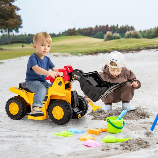 Kids Ride on Excavator, 6V Kids Electric Construction Vehicle w/Controllable Digging Bucket