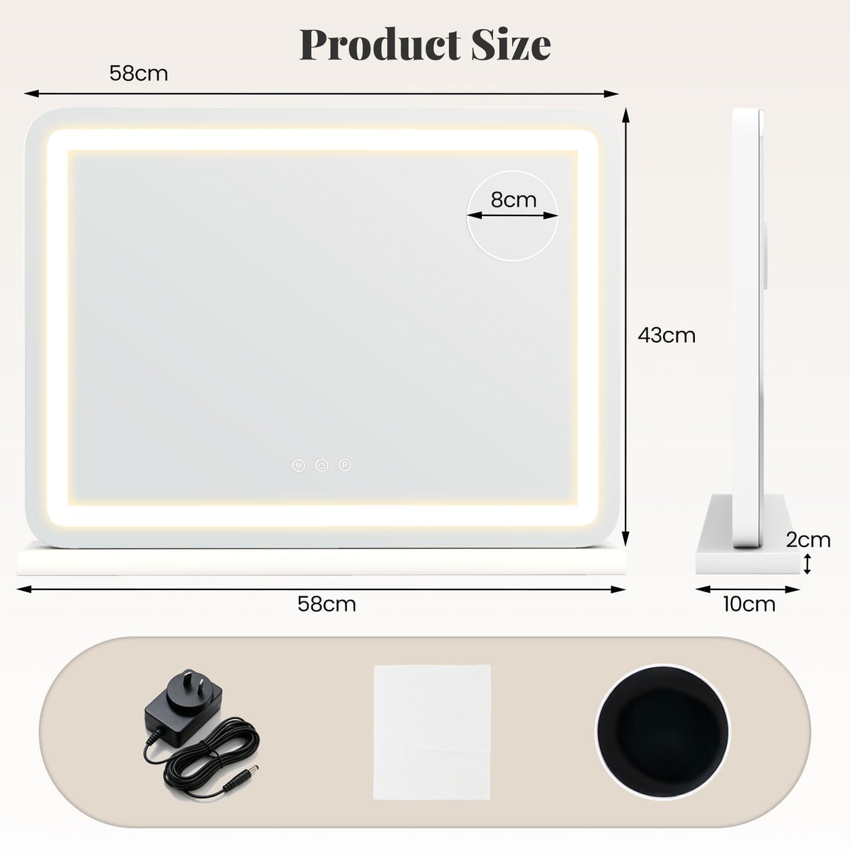 Giantex Vanity Mirror with LED Lights & Removable Magnify Mirror