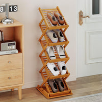 Giantex Foldable Bamboo Magazine Rack with 2 Adjustable Positions