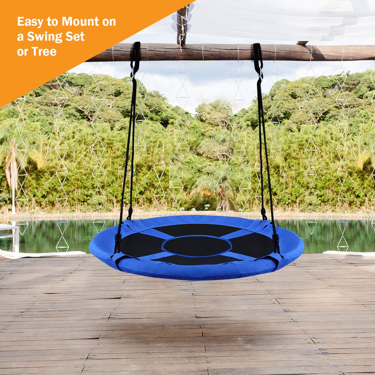 100cm Flying Saucer Tree Swing for Children with Easy Assembly