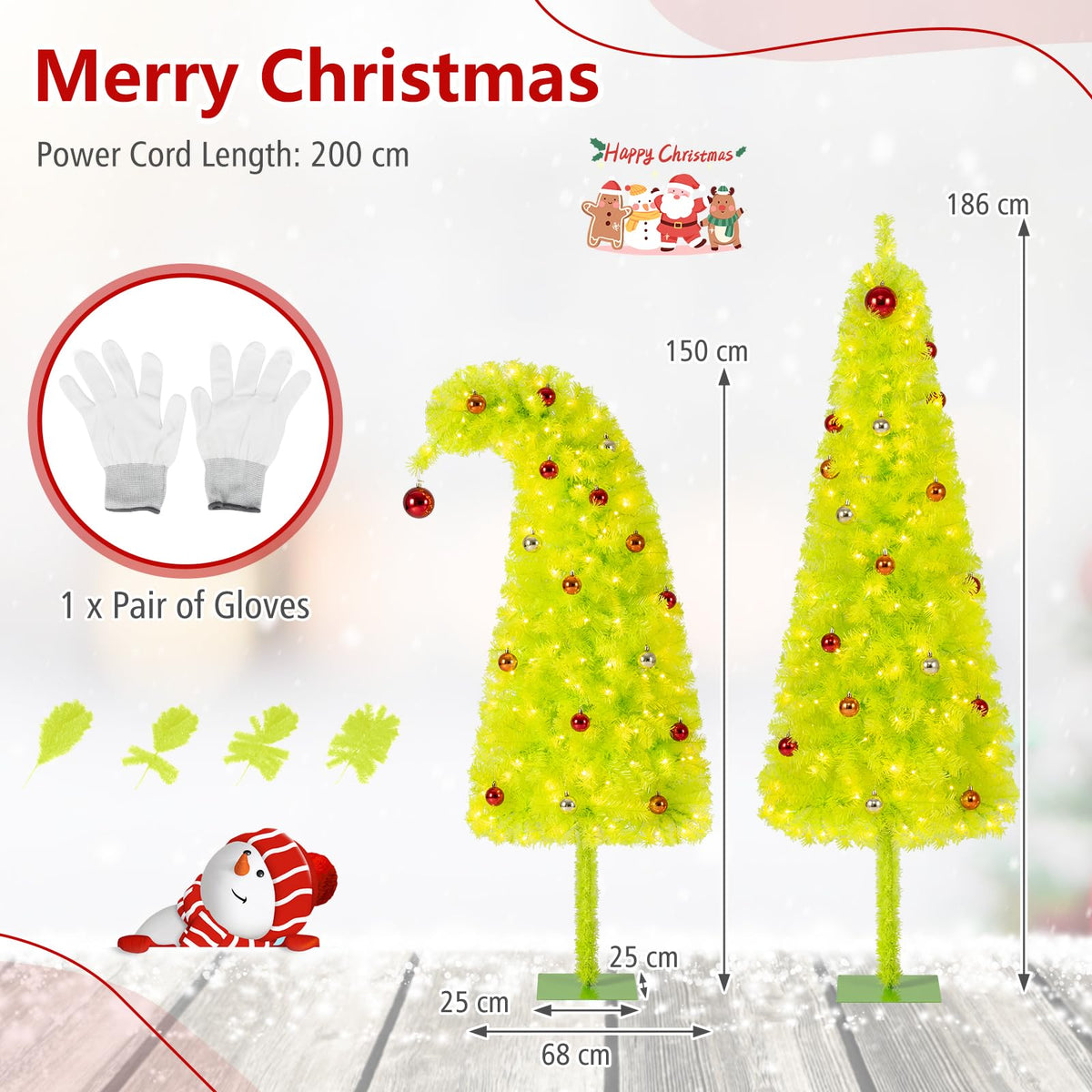1.5M Pre-Lit and Pre-Decorated Christmas Tree with 4 Lighted Gift Boxes