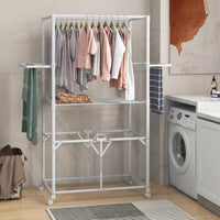 Giantex Foldable Clothes Drying Rack, 174 cm Aluminum Laundry Rack with Hanging Rods & Drying Shelves