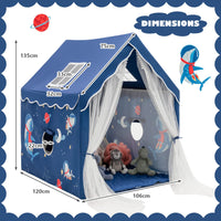 Large Kids Play Tent with Removable Padded Mat & Gauze Door Curtain
