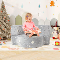 2-in-1 Toddler Chair Glow in the Dark Kids Couch with Removable and Washable Cover