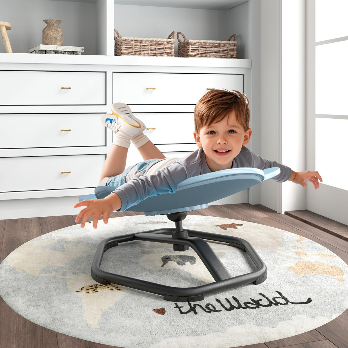 Elephant Sensory Swivel Chair with Non-Slip Metal Base for Autistic Kids